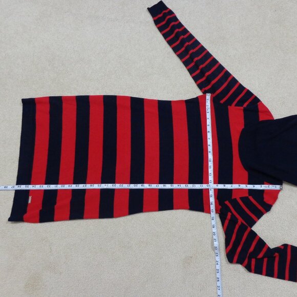Tommy Hilfiger Women's Navy Blue Red Stripe Funnel Turtleneck Sweater Dress Sz M - Picture 4 of 7